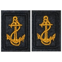 Нашивка петличная для офицеров ВМФ нового образца на офисную форму (без липучки)