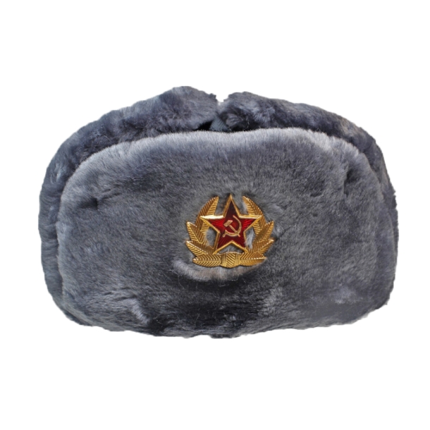 Шапка-ушанка солдатская с кокардой СССР 