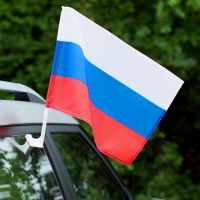 Автомобильный флаг России с кронштейном