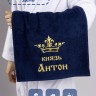 Полотенце махровое "князь Антон" 40х70 см синее - Полотенце махровое "князь Антон" 40х70 см синее