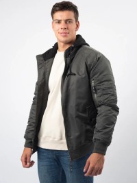 Мужской бомбер с капюшоном MA-1 Foersverd (sage green)