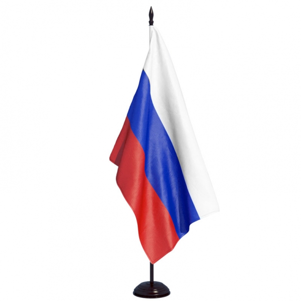 Флаг РФ двухсторонний в кабинет (атлас) 