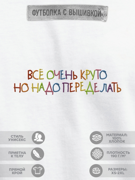 Футболка &quot;всё очень круто, но надо переделать&quot; 
