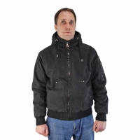 Куртка-бомбер мужская хлопковая с капюшоном Adler Foersverd (black)