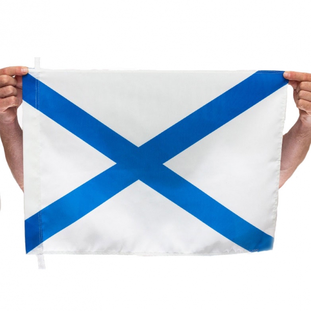 Андреевский флаг (60х40 см) Материал: флажная сетка;Размер: 60х40 см;

Цвет: синий, белый;

Производство: Россия.