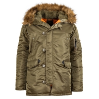 Куртка-аляска мужская Alpha Industries Slim Fit N-3B (винтажный оливковый)