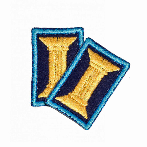 Петличные эмблемы офицерские темно-синие голубой кант 