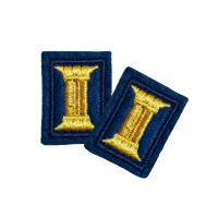 Петличные эмблемы офицерские синие с синим кантом