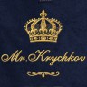 Полотенце 70х140 с фамилией Крючков (синее) - Полотенце 70х140 с фамилией Крючков (синее)