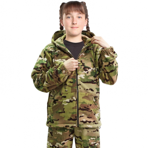 Детский флисовый костюм камуфляж «камуфляж» Материал: флис (100% полиэстер);

Цвет: камуфляж

Размеры:&nbsp;28/116-42/164;

Комплектация: куртка, брюки;

Производство: Россия.