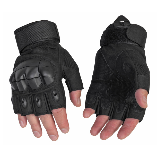 Тактические перчатки без пальцев черные 