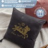Подушка с вышивкой знаки зодиака "Овен" серая - Подушка с вышивкой знаки зодиака "Овен" серая