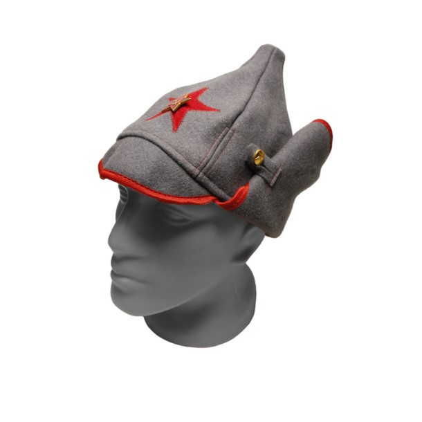 Шапка-буденовка серая 