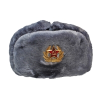 Шапка-ушанка солдатская с кокардой СССР