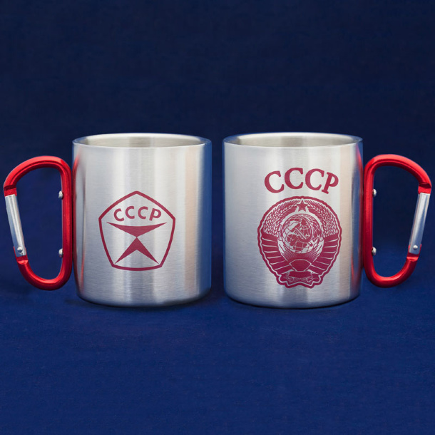 Походная кружка с карабином и гербом СССР 