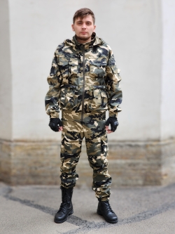 Мужской камуфляжный костюм, рип-стоп, КМФ