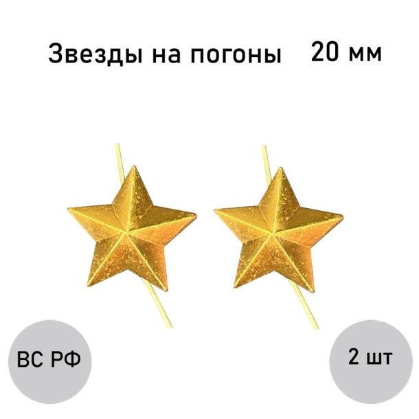 Золотая звезда 20 мм, 2 шт. Золотая звезда 20 мм, 2 шт.