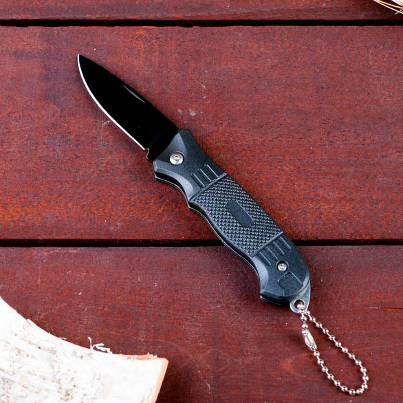 Мини-нож брелок черный 