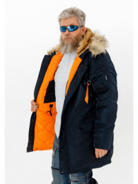 Куртка аляска мужская удлиненная Apolloget Husky Long II (blue/orange)
