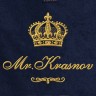 Полотенце 70х140 с фамилией Краснов (синее) - Полотенце 70х140 с фамилией Краснов (синее)