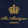 Полотенце 70х140 с фамилией Мартынов (синее) - Полотенце 70х140 с фамилией Мартынов (синее)