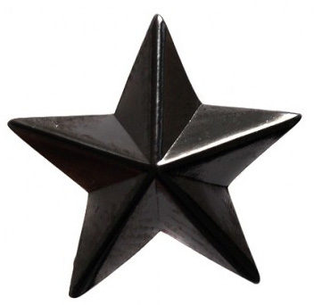 Звезда 20 мм (средняя) черная  Размер: 20 мм;
Материал: алюминий;
Цвет: черный;
Крепление: кламмеры;
Производство: Россия.