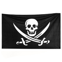 Чёрный флаг с черепом и саблями