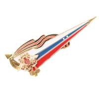 Уголок на берет флаг ВМФ РФ с орлом и Георгиевской лентой
